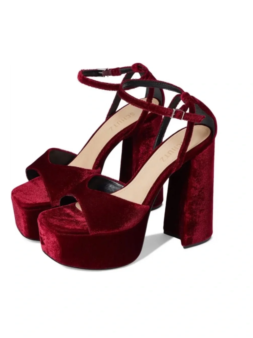 Anthropology Schutz Aryia platform size 8.5 cottagecore y2k whimsical red velvet